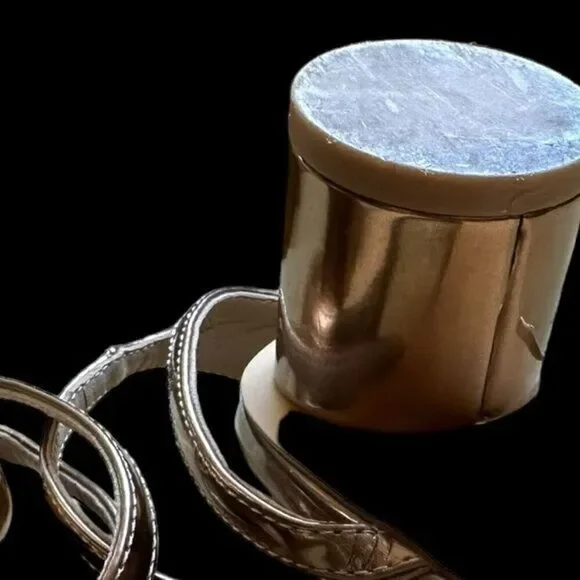 White House Black market Fabulous, strappy BRONZE leather sandal EUC 7M - Picture 12 of 13